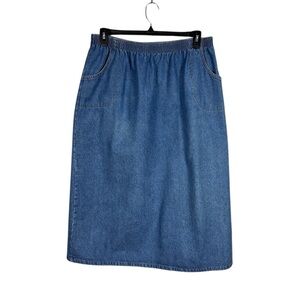 Vintage Y2K Blue Jean Skirt Size XL 90s Western Ranch Festival Denim